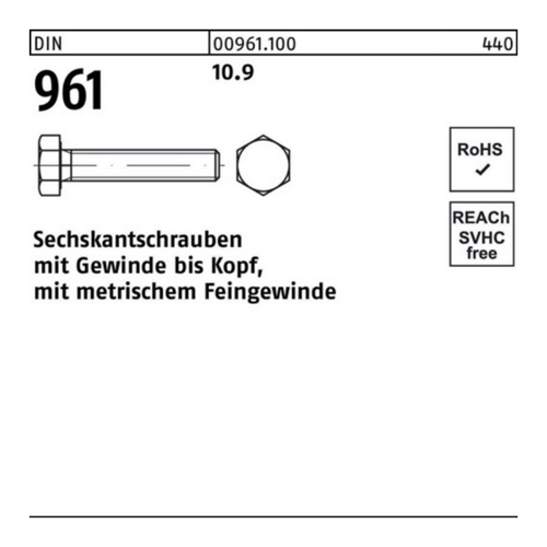 Bild von Reyher Sechskantschraube 100er Pack – Hochwertige Verbindungselemente für präzise Anwendungen