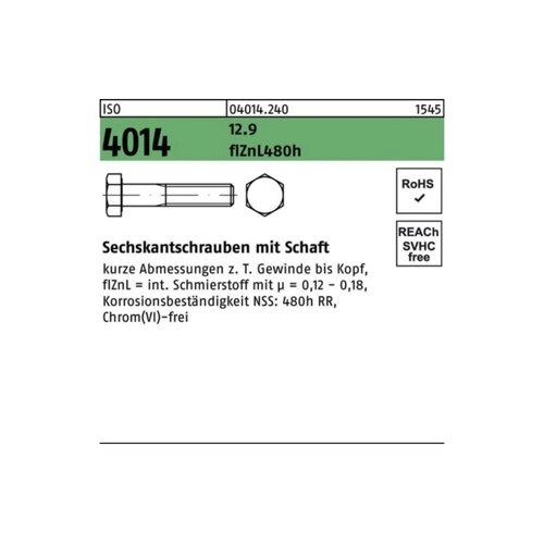 Bild von Sechskantschrauben ISO 4014 12.9 M 12 x 60 - Reyher Sechskantschraube im Test