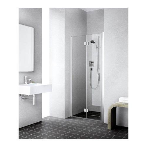 Bild von Kermi Pendel-Falttür Liga 2SL 1230x2000, silber hochglanz ESG klar mit KermiClean