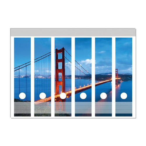Bild von Wallario Etiketten Golden Gate Bridge in San Francisco USA – Ordnerrücken-Sticker für kreative Büros