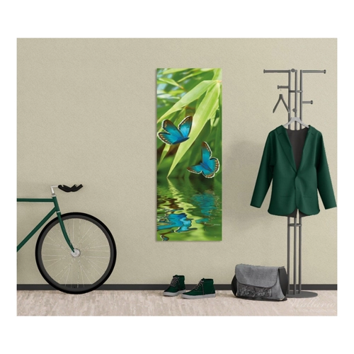 Bild von Wallario Glasbild Schmetterlinge in Reflektion - 50 x 50 cm