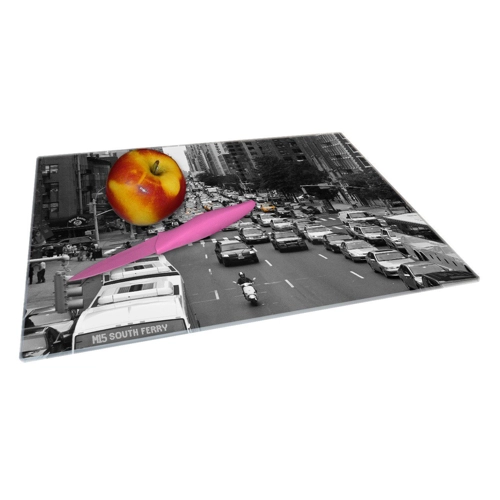 Bild von Wallario Schneidebrett New York Yellow Taxi – Stilvolles Design für Ihre Küche