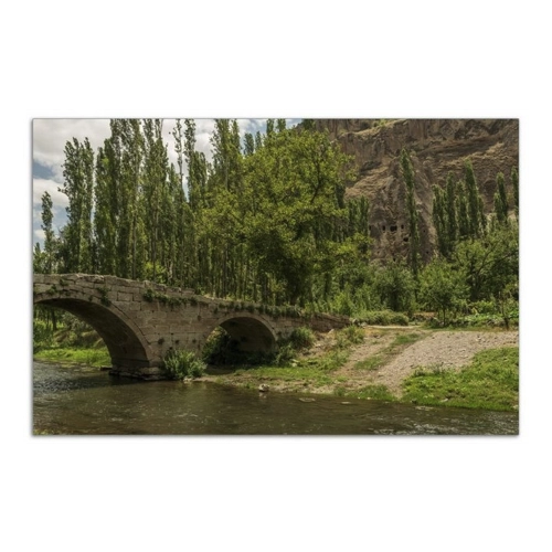Bild von Wallario Herd-Abdeckplatte Brücke über einen Fluss in der Türkei