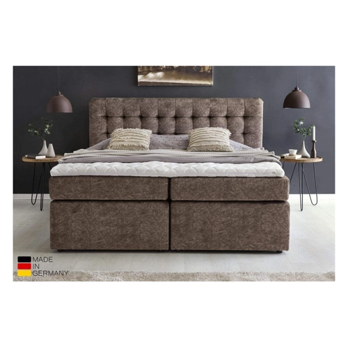 Bild von Perris Boxspringbett 180x200 cm Braun H2/H3 - Premium Schlafkomfort