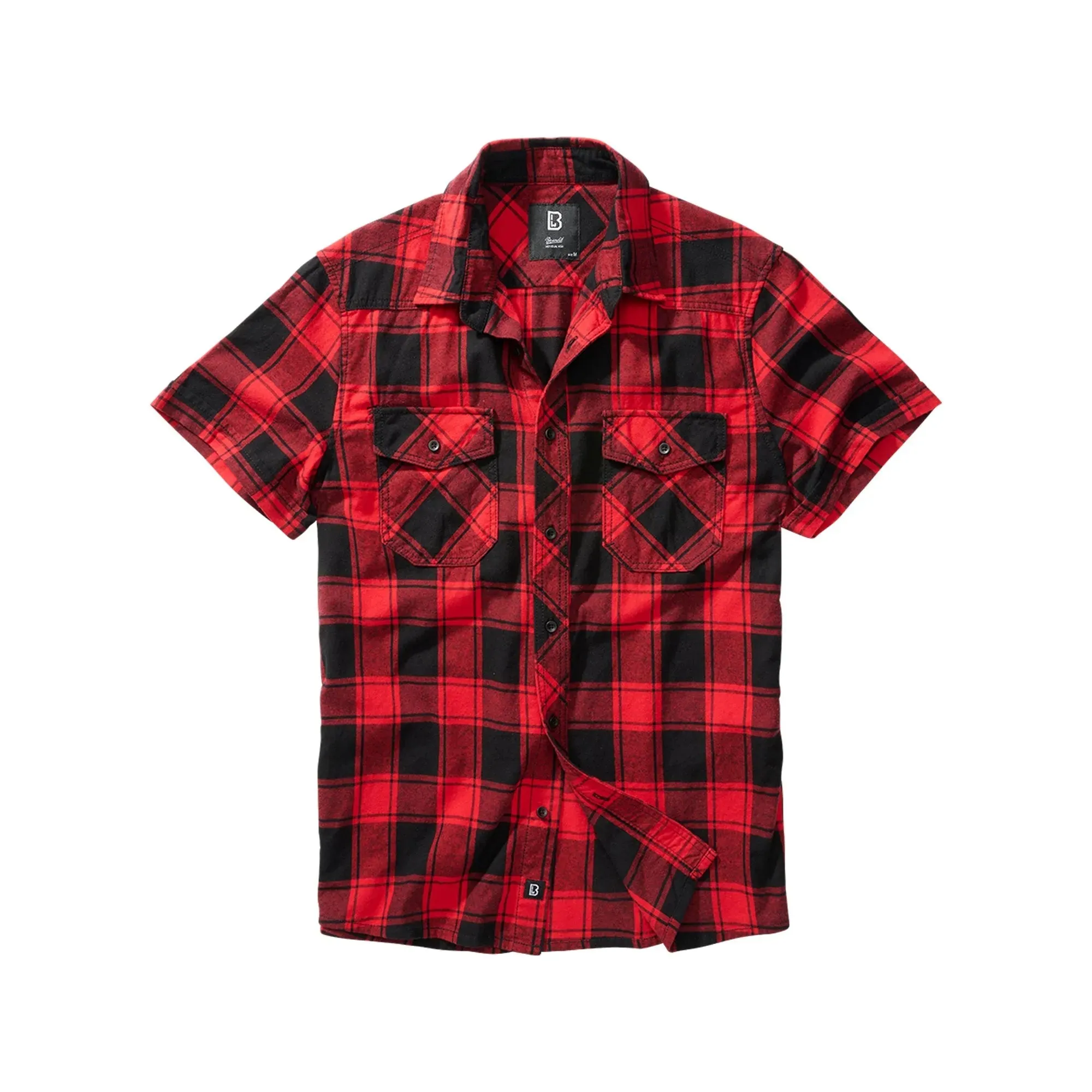 Bild von Brandit Hemd Checkshirt Halfsleeve rot schwarz
