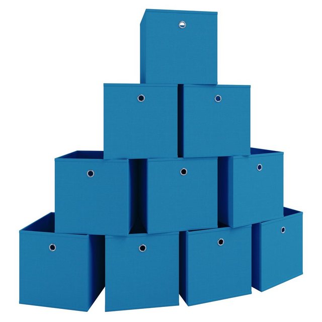 Bild von VCM 10er Set Faltbox Klappbox Stoff Kiste Faltschachtel Maße ca. H. 28 x B. 27 x T. 27 cm Regalbox - Boxas