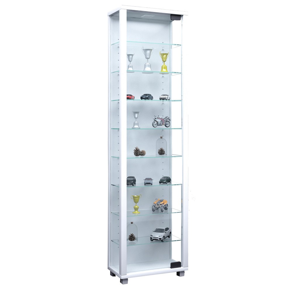 Bild von VCM Glasvitrine Edana Maxi LED rechteckig, mit Glastür und 8 Fachböden