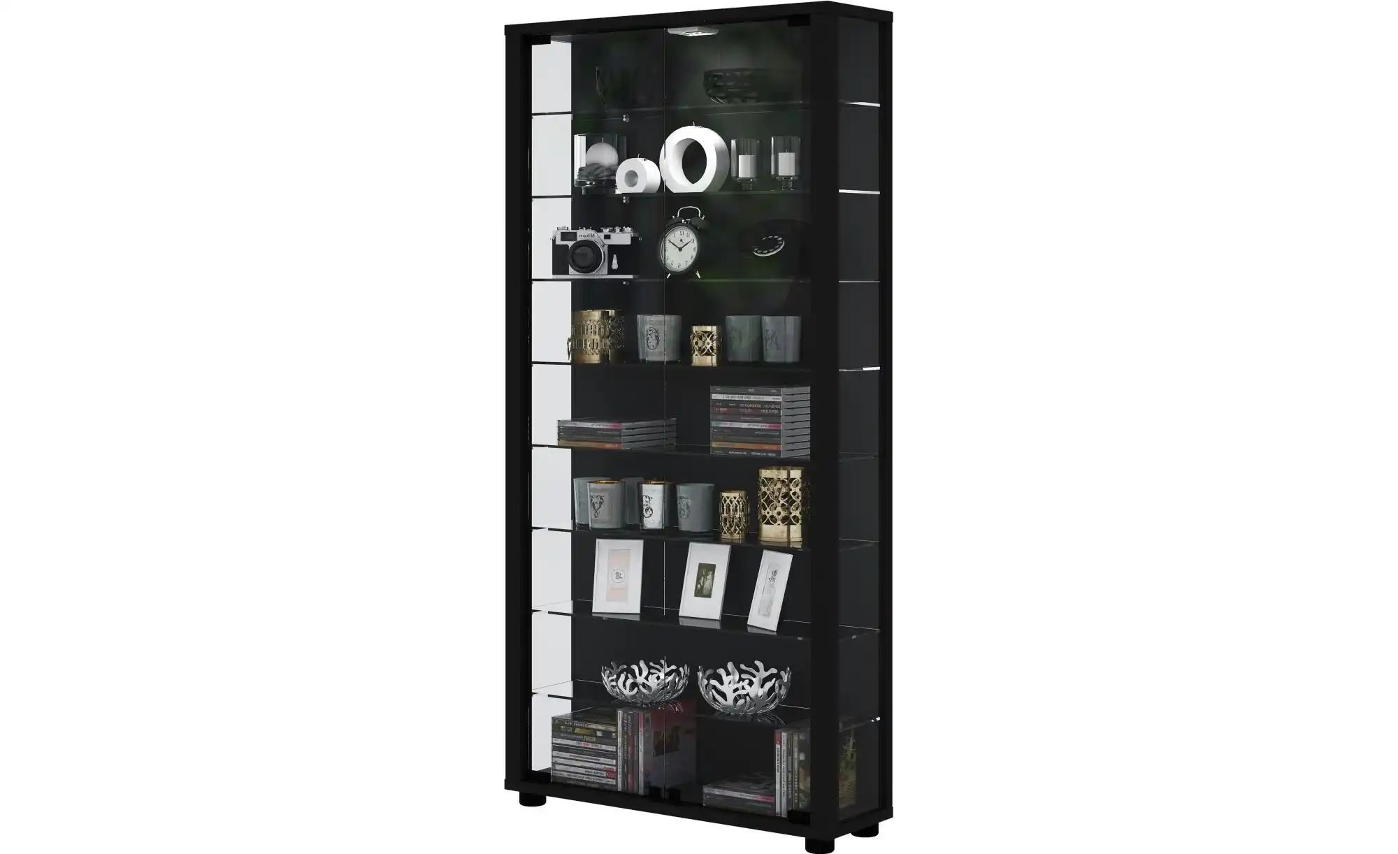 Bild von Vitrine ¦ schwarz ¦ Maße (cm): B: 59 H: 113 Schränke > Vitrinen - Höffner