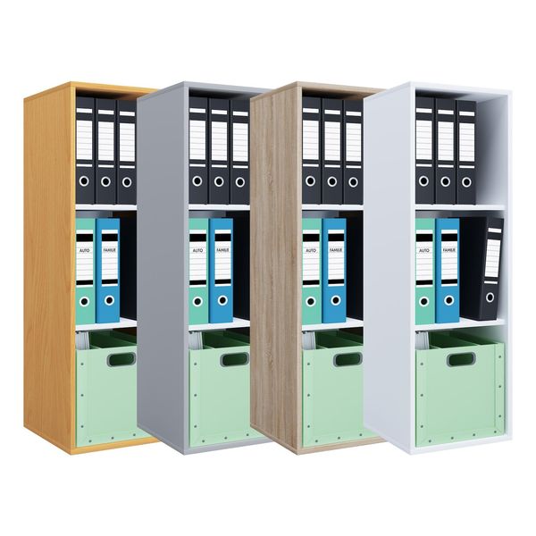 Bild von VCM Aktenregal Holz Büro Regal Bücher Ordner Aktenregal Lona l 3f, 1-tlg.