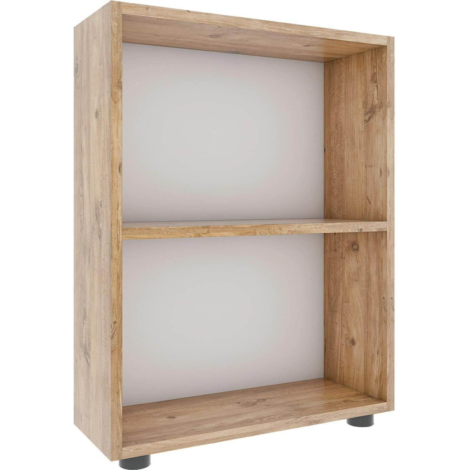 Bild von VCM Holz Büroregal Stand Regal Bücherregal Deko Bücher Standregal Bulas 2 Fächer Honig-Eiche