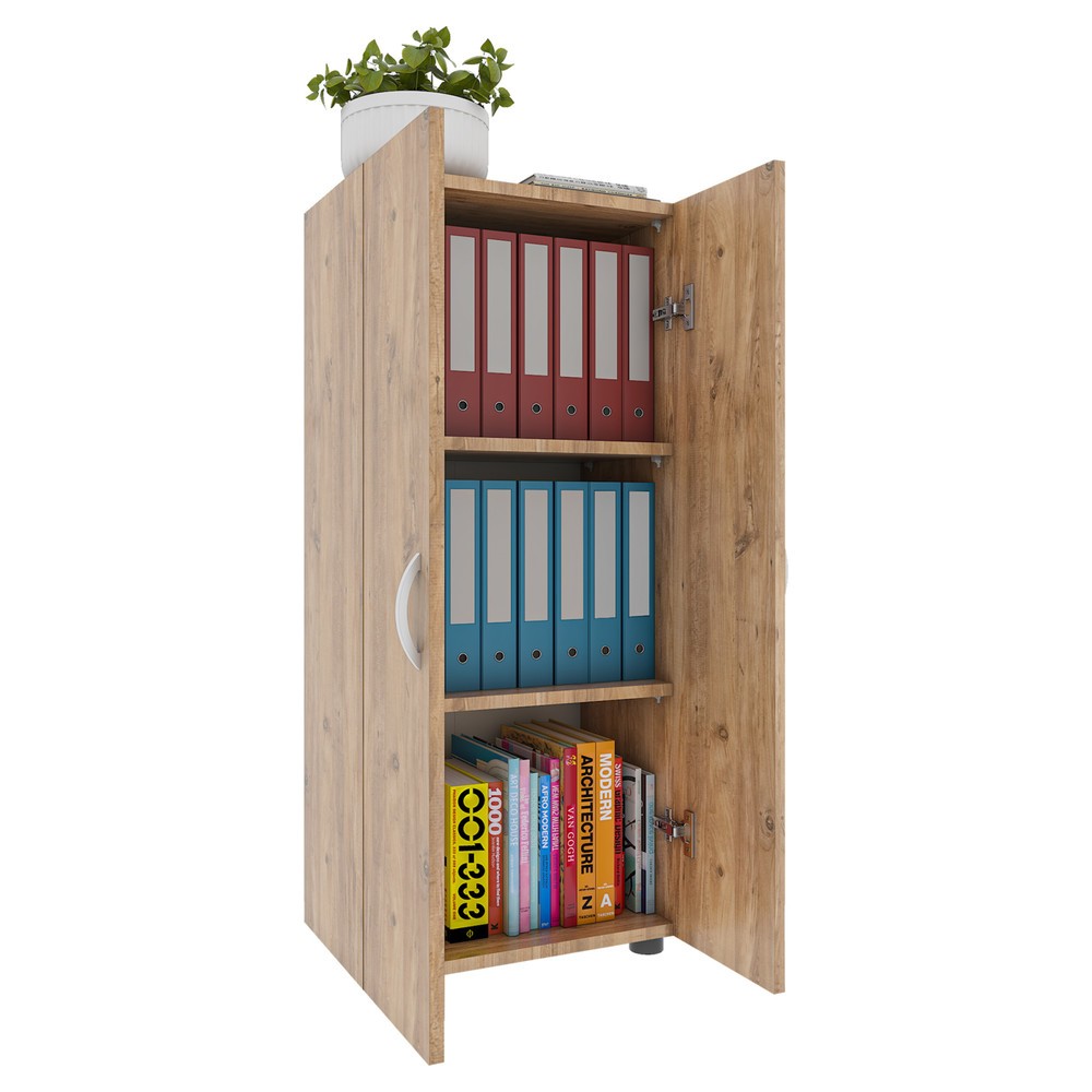 Bild von VCM my office Aktenschrank Ulas, 918432 eiche 2 Fachböden 49,0 x 34,0 x 108,0 cm