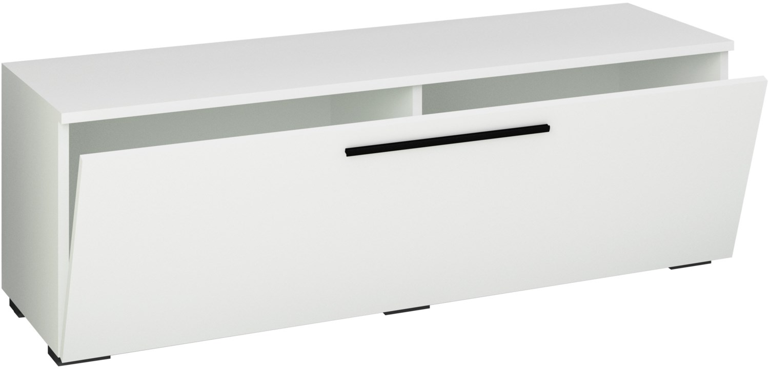Bild von VCM TV Möbel | Lowboard | Fernsehschrank mit breiter Klapptür | Maße H. 39 x B. 115 x T. 40 cm | Fernseh Möbel – Arila M Weiß