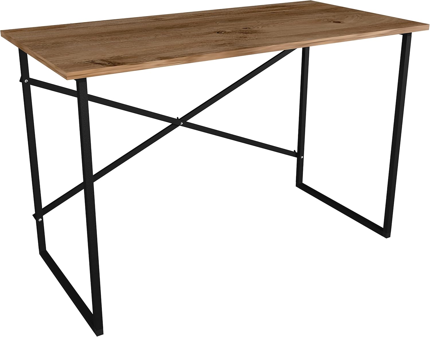 Bild von VCM Holz Metall Schreibtisch Computertisch Arbeitstisch Bürotisch Büro Industrie STYL Insasi Honig-Eiche