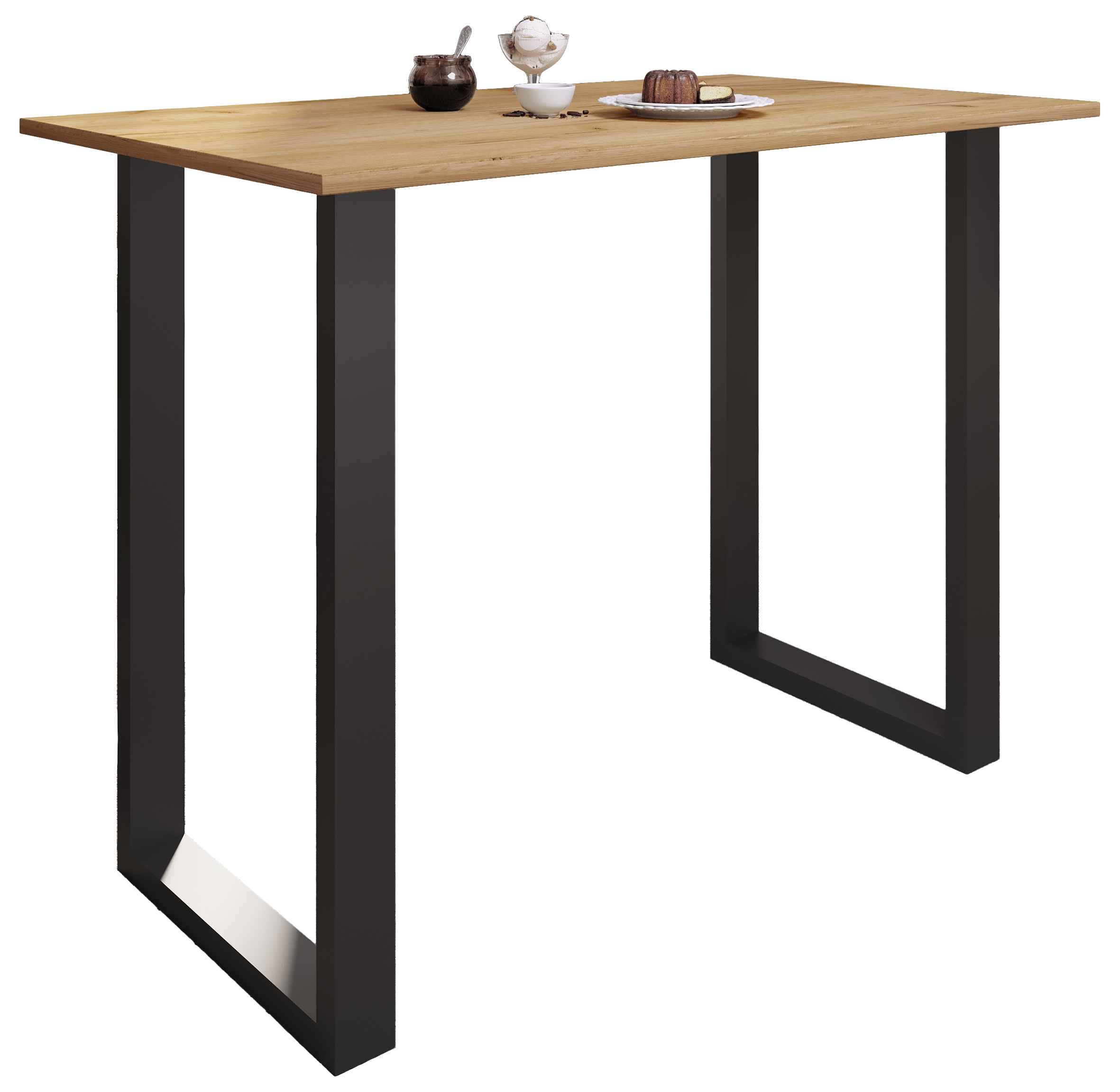 Bild von Bartisch VCM Xona 140x80 - Honig-Eiche/Schwarz