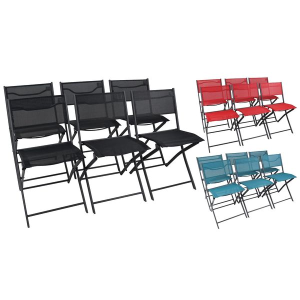 Bild von VCM 6er Set Gartenstuhl Balkonstuhl klappbar Maße ca. H. 79 x B. 45 x T. 46 cm Campingstuhl Gartenmöbel - Sumila