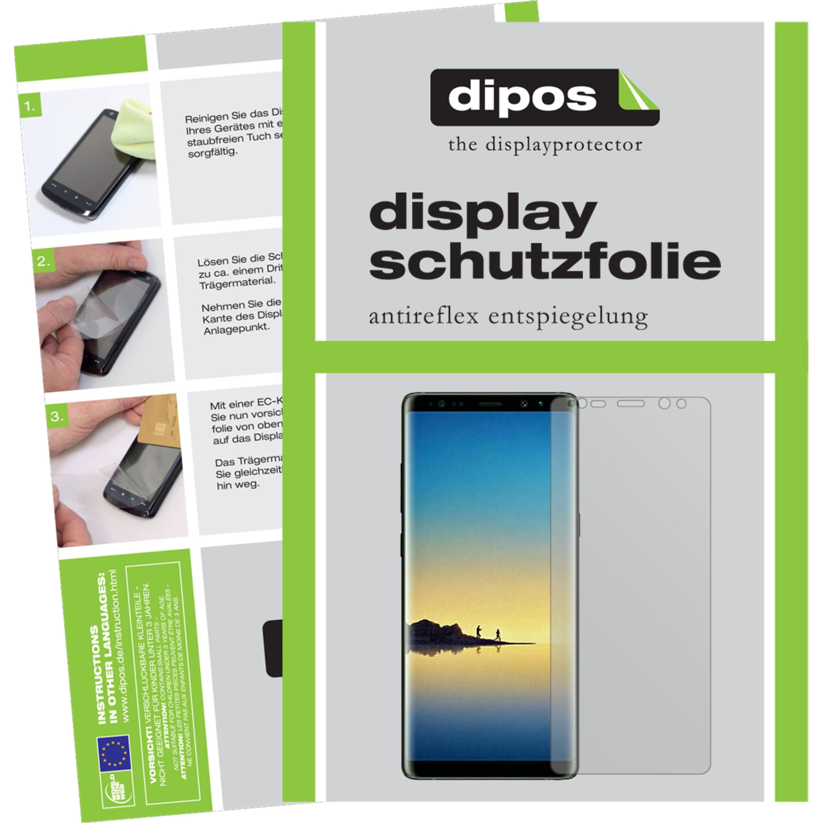 Bild von Dipos Displayschutzfolie Antireflex (2 Stück, Samsung Galaxy Note 8), Smartphone Schutzfolie, Transparent