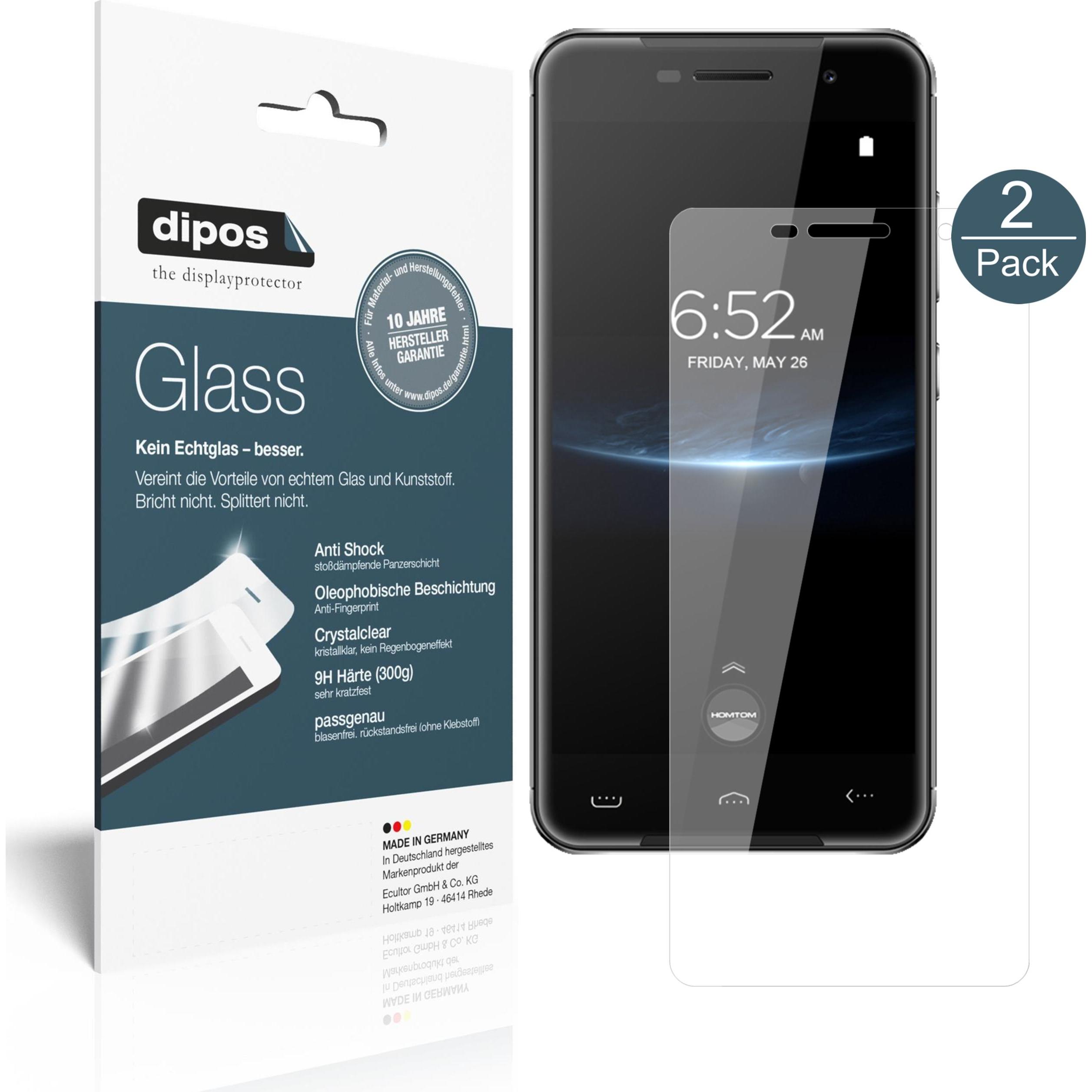 Bild von Dipos Displayschutz Anti-Shock (2 Stück, Homtom HT37 Pro), Smartphone Schutzfolie, Transparent