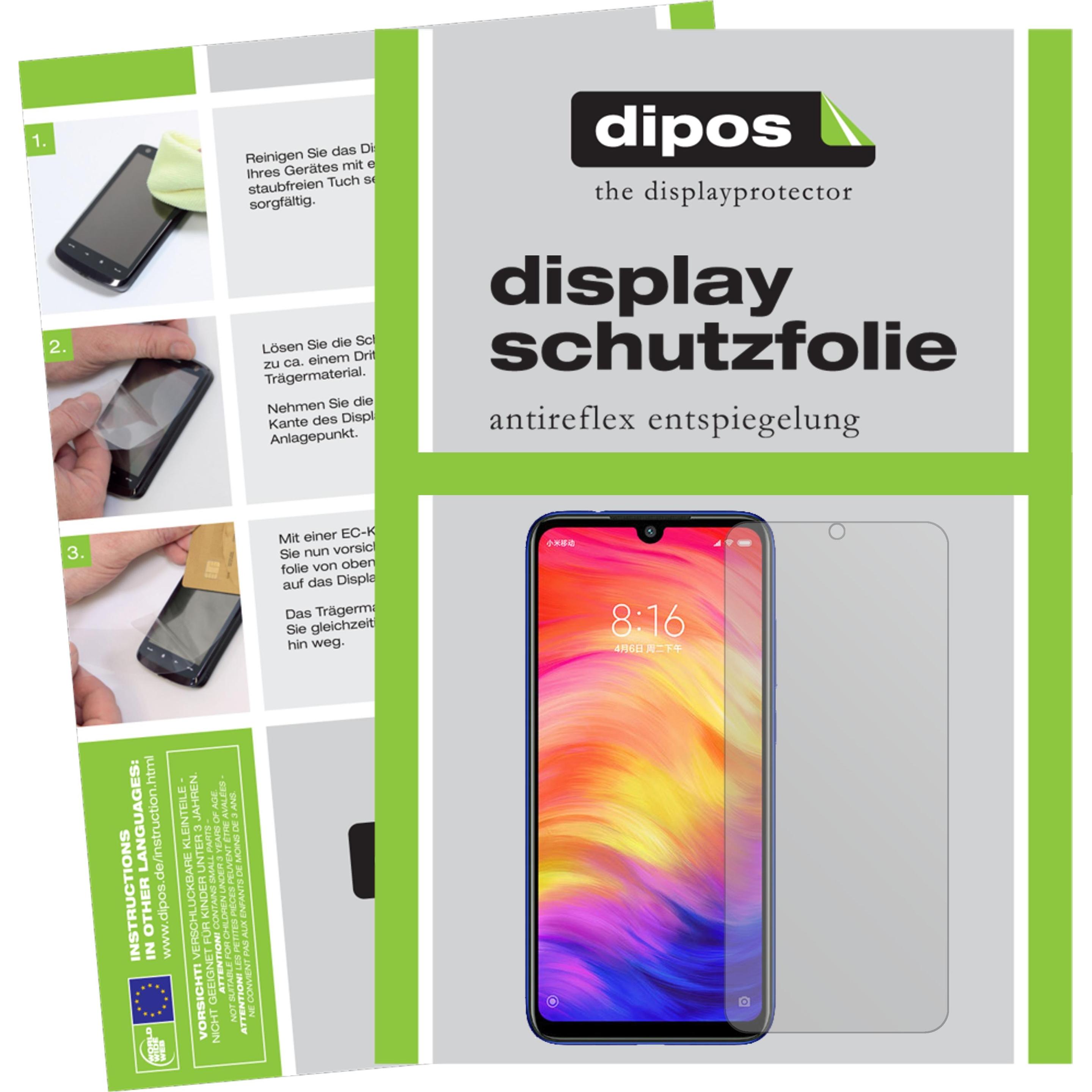 Bild von Dipos Displayschutzfolie Antireflex (2 Stück, Xiaomi Redmi Note 7 Pro), Smartphone Schutzfolie, Transparent