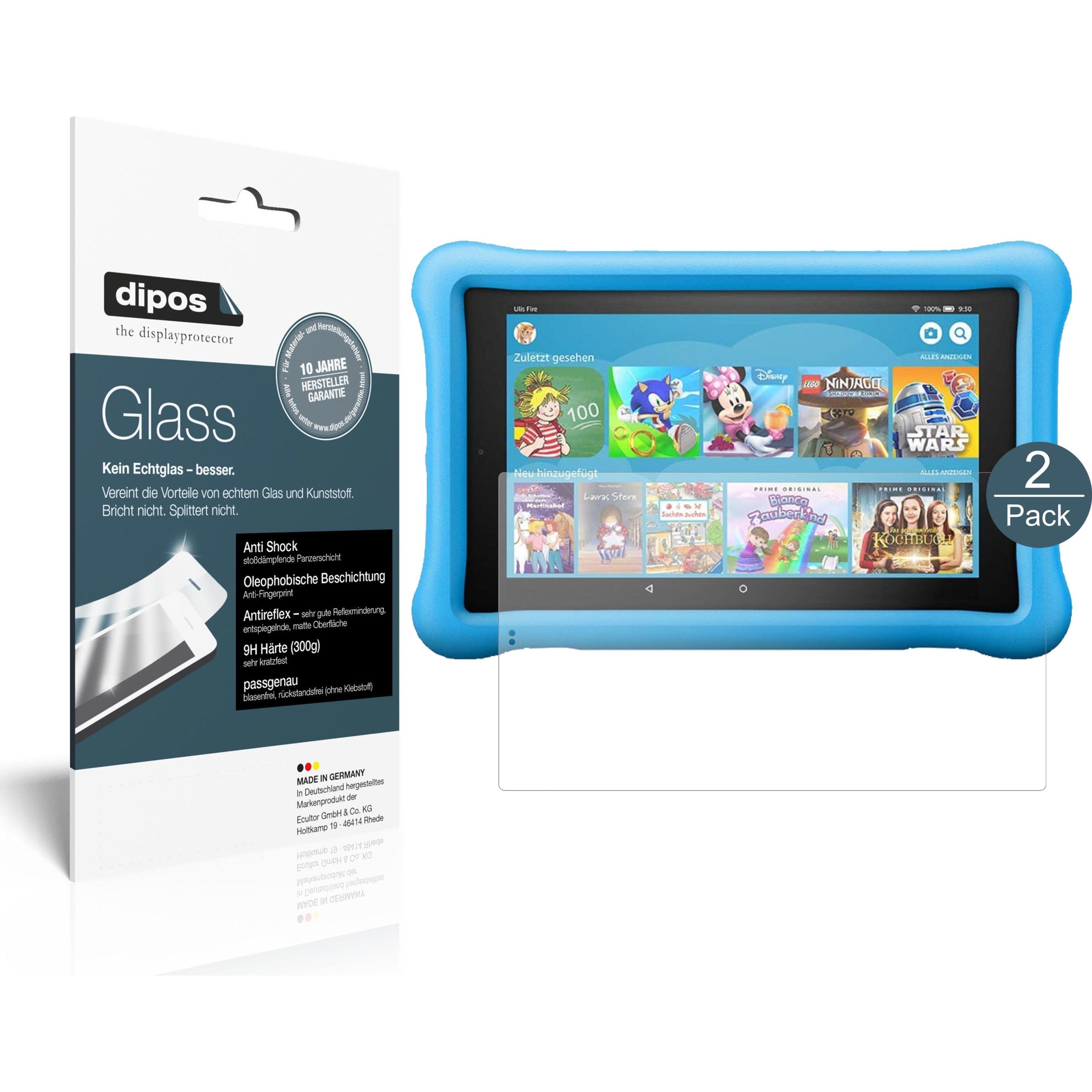 Bild von Dipos Displayschutz Anti-Shock (2 Stück, Fire HD 10 Kids (2019)), Tablet Schutzfolie