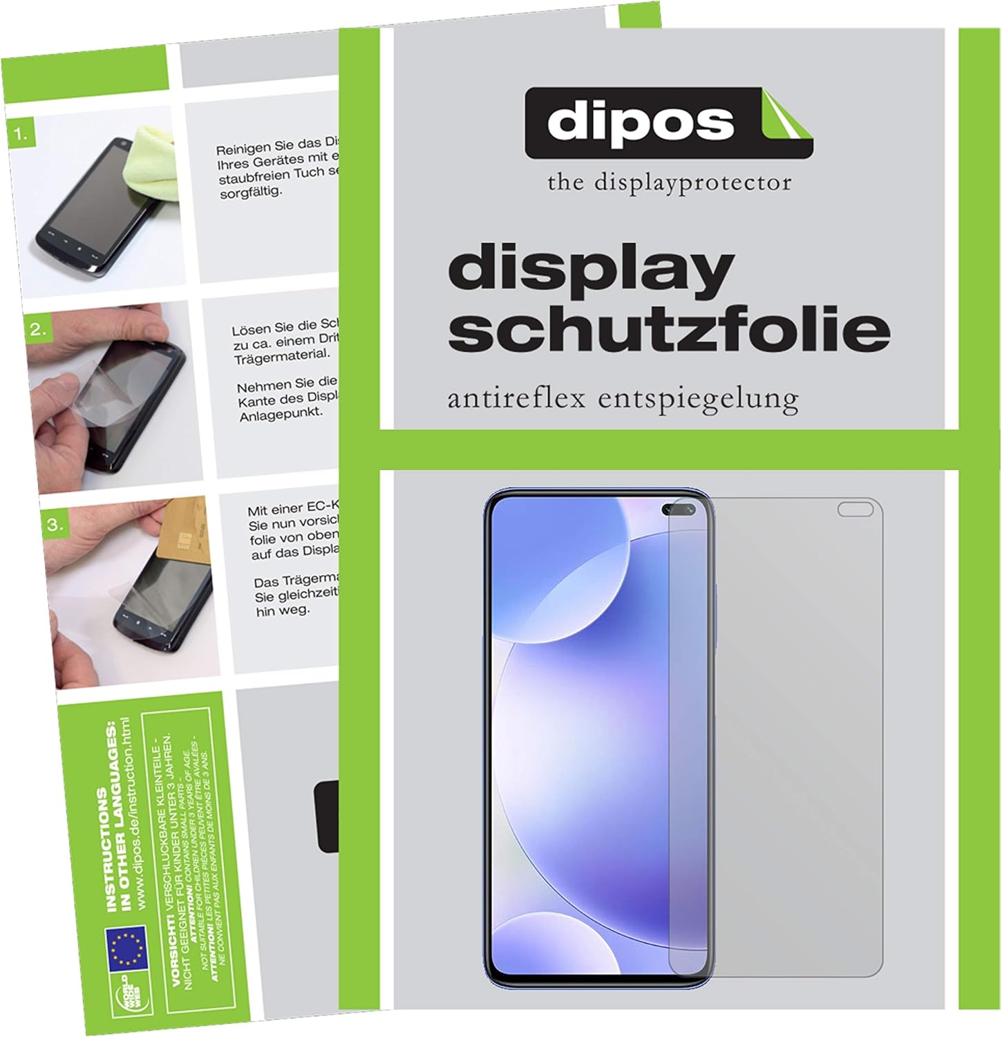 Bild von dipos I 6X Schutzfolie matt kompatibel mit Xiaomi Redmi K30 5G Folie Displayschutzfolie (3X Vorderseite + 3X Rückseite)