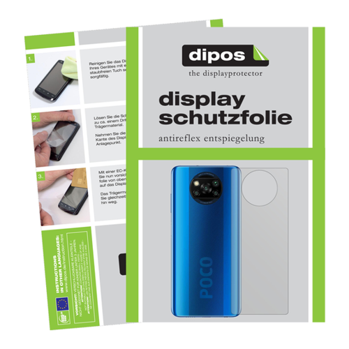 Bild von dipos I 6X Schutzfolie matt kompatibel mit Poco X3 NFC Rückseite