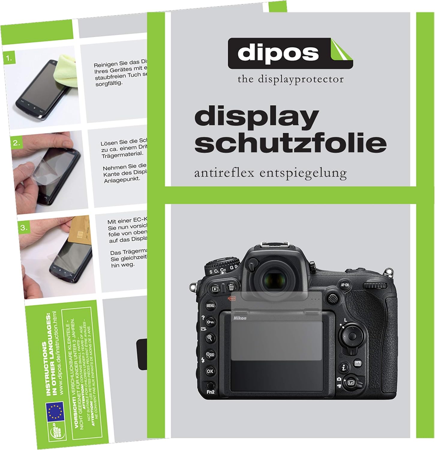 Bild von Dipos Displayschutzfolie Antireflex (Displayschutz, Nikon D500), Kameraschutz, Transparent