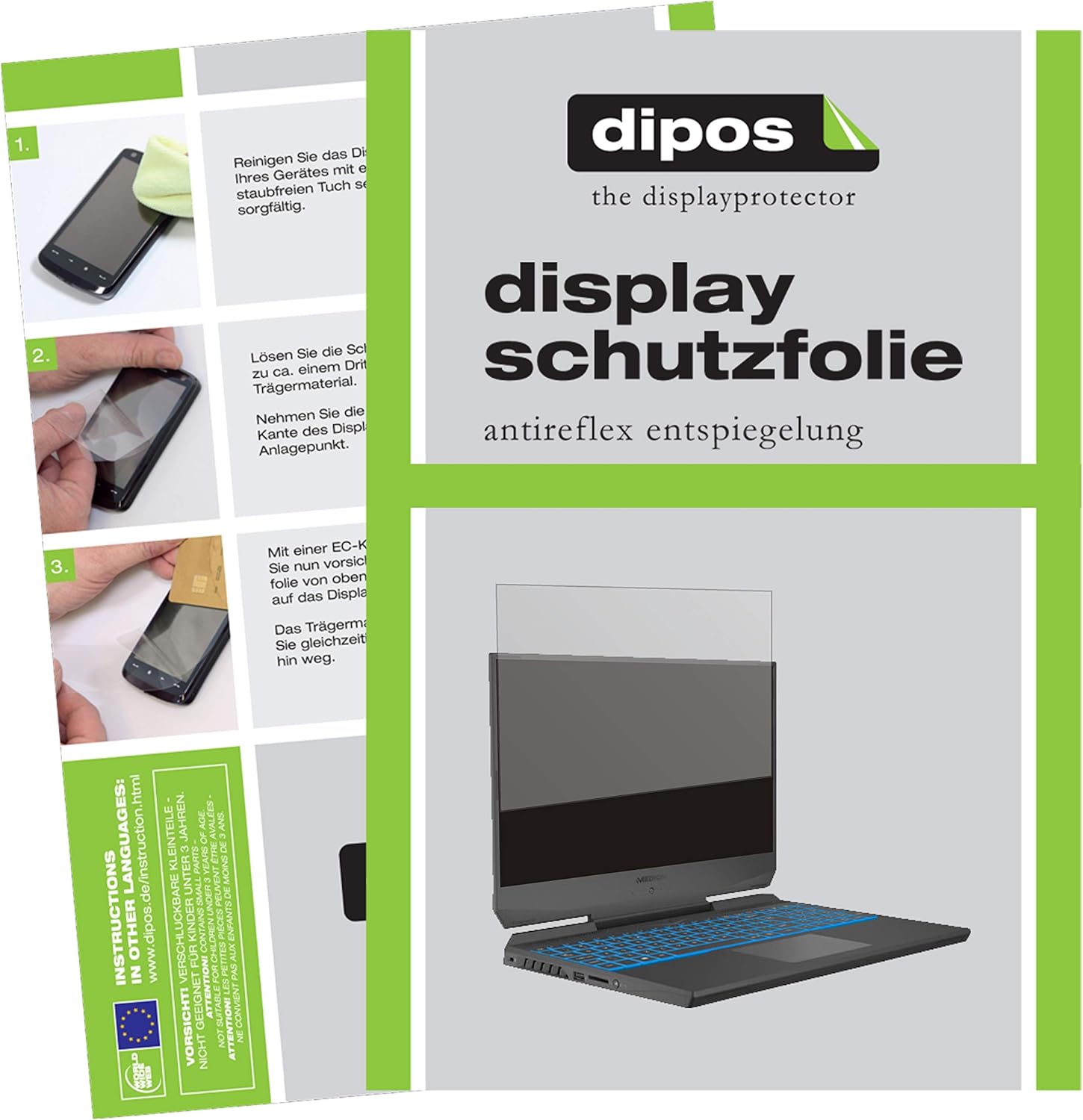 Bild von dipos I Schutzfolie matt kompatibel mit Medion Erazer Deputy P10 Displayschutz-Folie