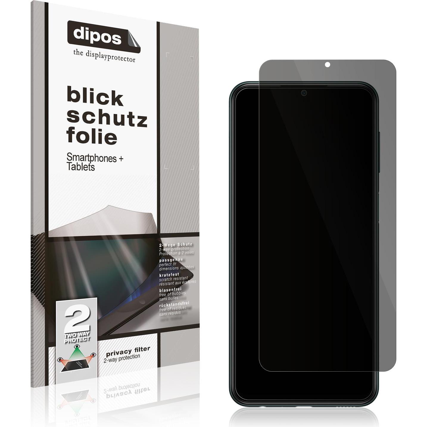Bild von Dipos Blickschutzfolie 2-Way Anti-Shock (1 Stück, Samsung Galaxy M23 5G), Smartphone Schutzfolie, Transparent