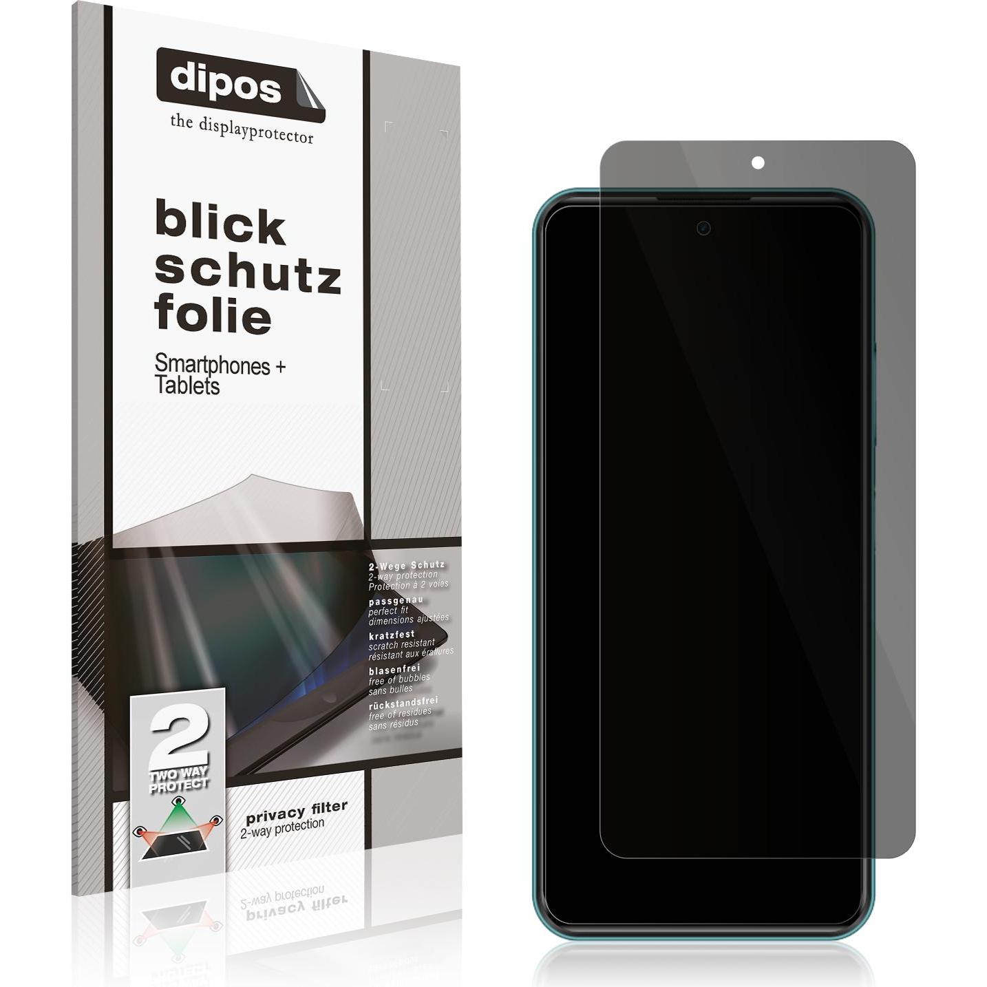 Bild von Dipos Blickschutzfolie 2-Way Anti-Shock (2 Stück, Infinix Hot 11), Smartphone Schutzfolie, Transparent