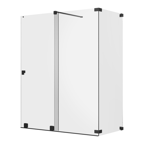 Bild von Schöner Wohnen Dusch-Schiebetür Walk-In mit Wand R Schwarzmatt 120 x 110 x 200 cm