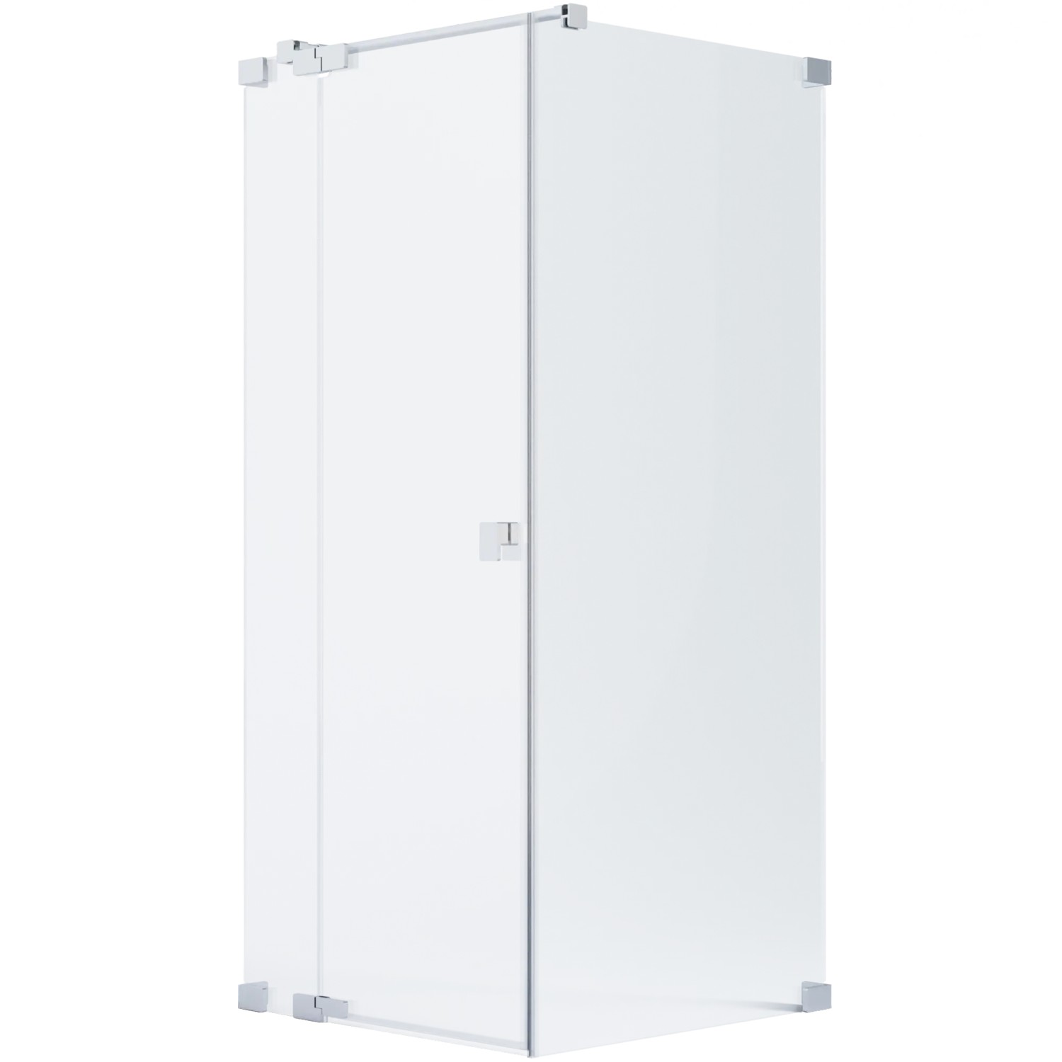 Bild von Schöner Wohnen Eckdusche Drehtür Festteil u. Wand R Silber 90 x 80 x 200 cm