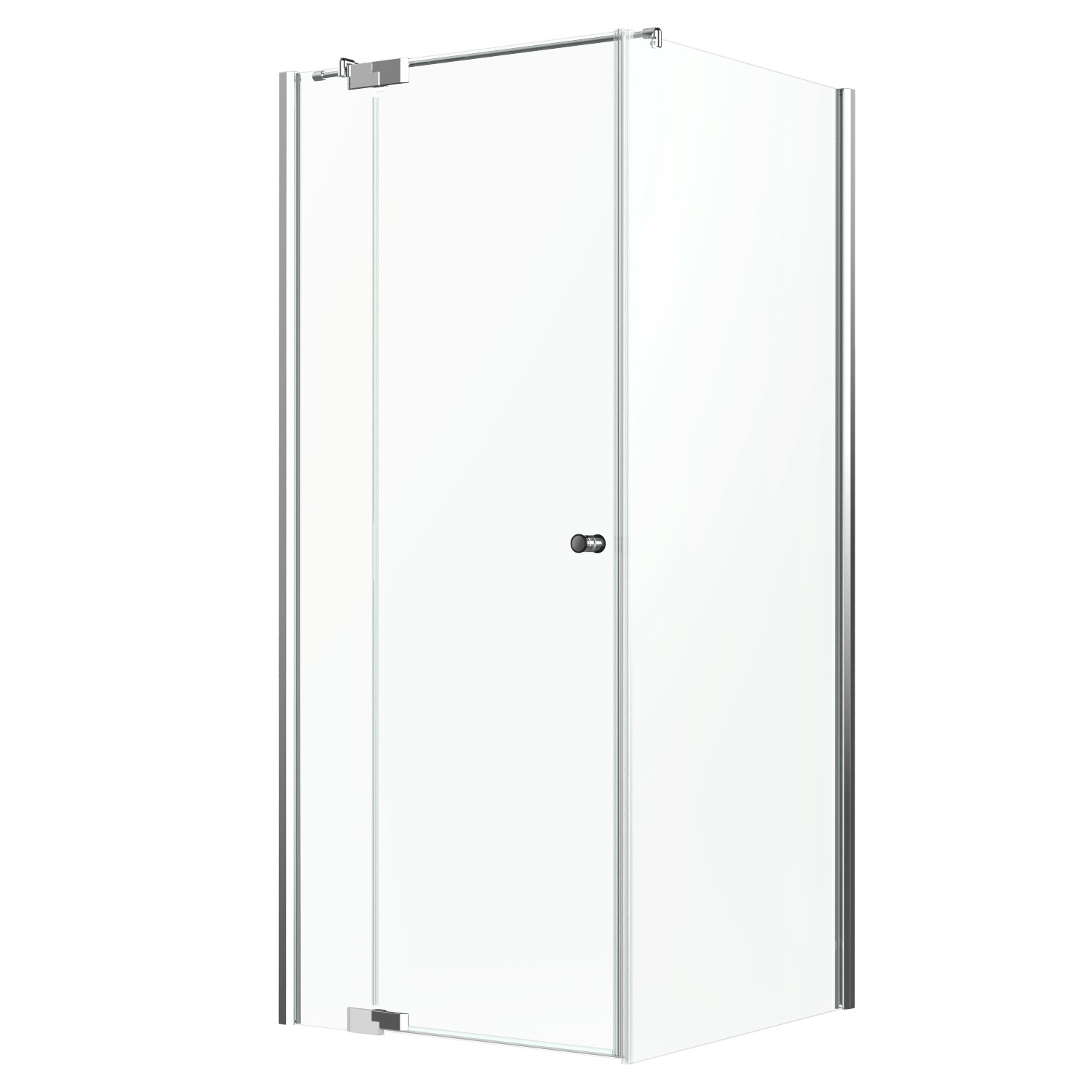Bild von Eckdusche Brava Frame Drehtür m. Festteil u. Wand Chrom 100 x 80 x 200 cm DIN L