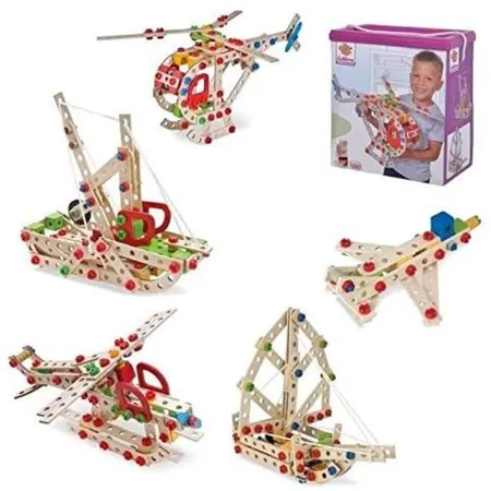 Bild von Eichhorn - Constructor Hubschrauber Bausatz – Konstruktionsspielzeug aus Holz, 225 Teile, für Kinder ab 6 Jahren, verschiedene Bauvarianten, in Box