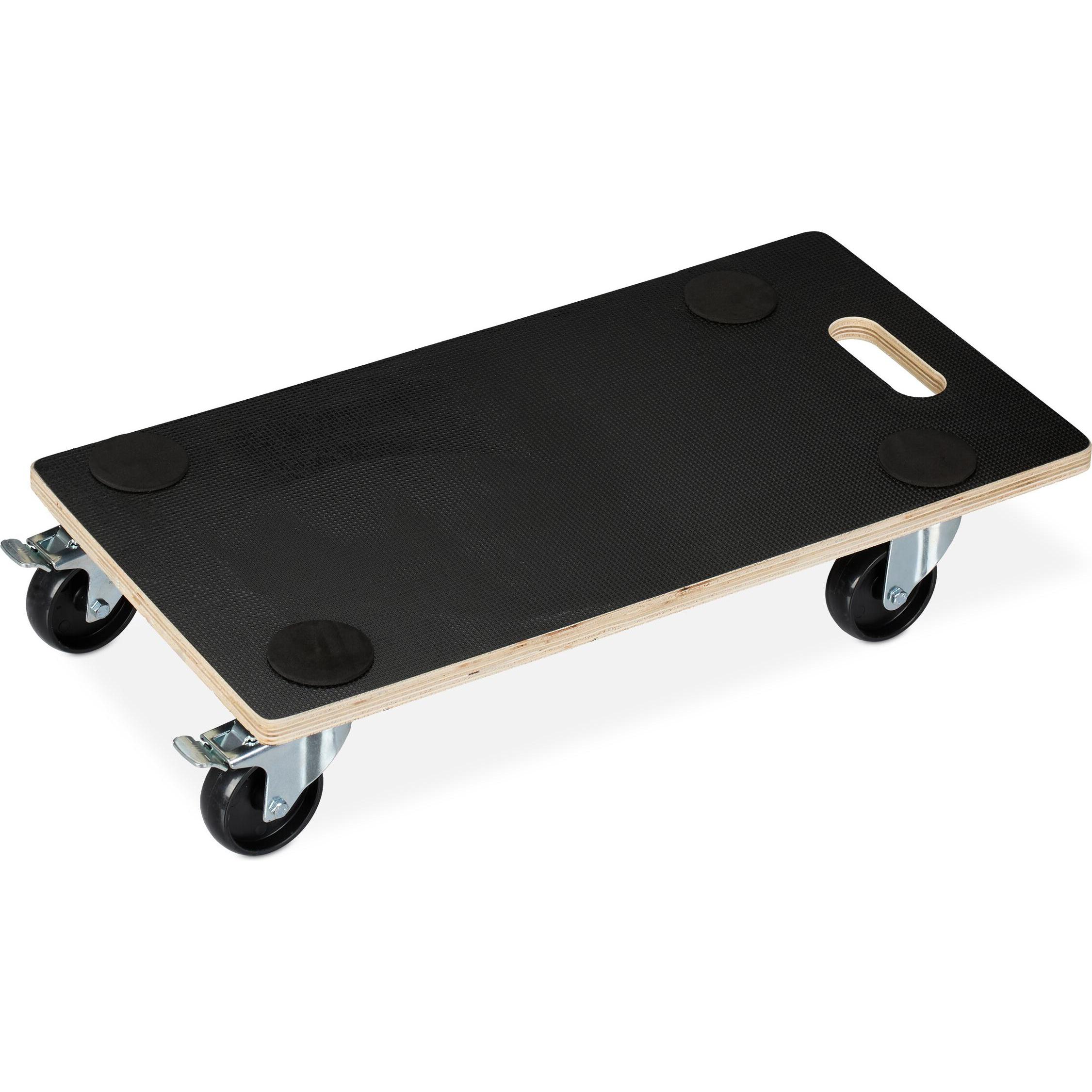Bild von Relaxdays Transportroller Feststellbremse, 400 kg, Lenkungsrollen, Anti-Rutsch-Belag, HBT: 11,5 x 58 x 30 cm, schwarz