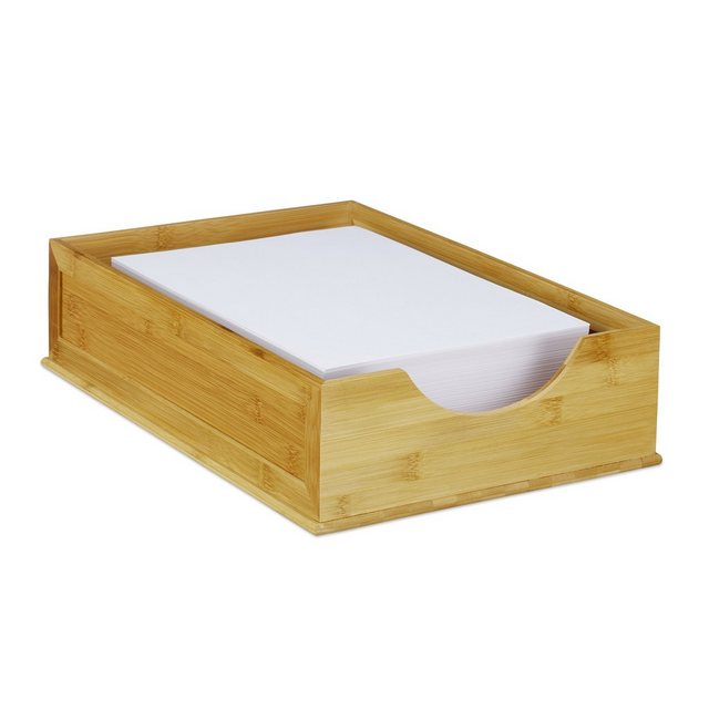 Bild von Relaxdays Dokumentenablage Bambus, stapelbar, DIN A4 Papier, Büro Organizer, Schreibtisch, HBT: 10 x 26,5 x 39 cm, natur