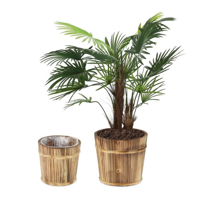 Bild von relaxdays Blumentopf Holz Blumentopf im 2er Set