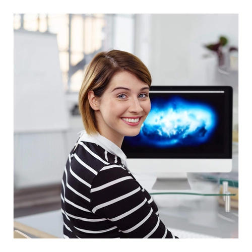 Bild von Relaxdays Bildschirmständer Glas: Elegante Monitorerhöhung für ergonomisches Arbeiten