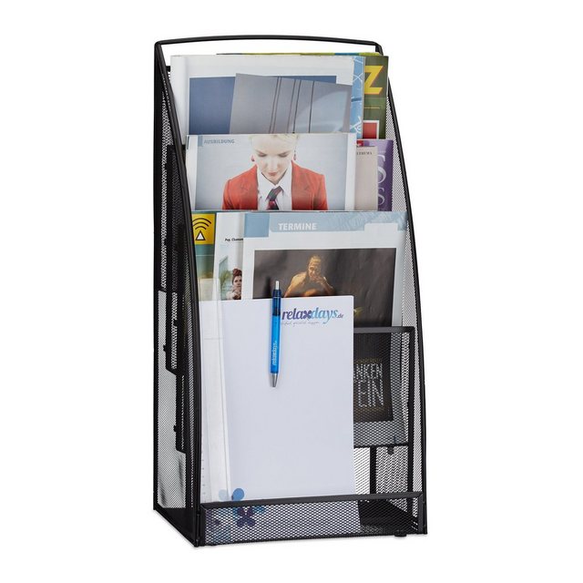 Bild von relaxdays Zeitungsständer Magazinständer Metallgeflecht, Schwarz