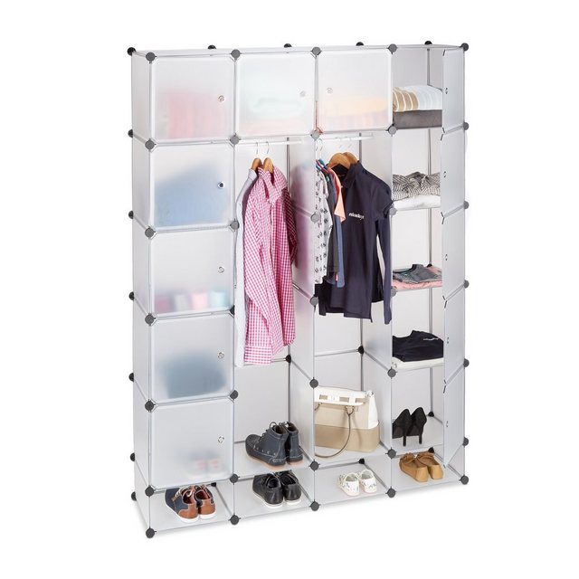 Bild von relaxdays Kleiderschrank, 10021977_50 transparent 145,0 x 36,5 x 198,0 cm