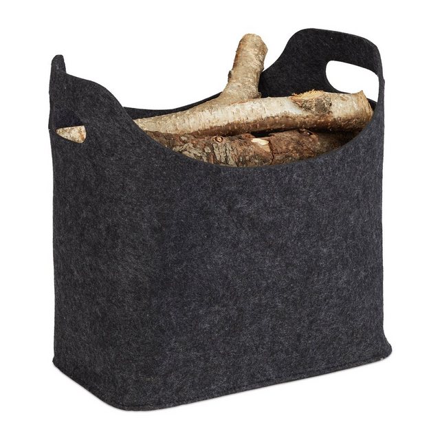 Bild von Relaxdays, Zubehör Kerzen + Kamin, Kaminholztasche (23 x 40 x 39.5 cm)
