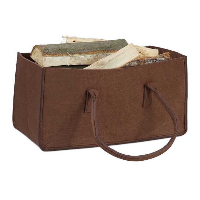 Bild von Relaxdays, Zubehör Kerzen + Kamin, Kaminholztasche (25 x 50 x 25 cm)