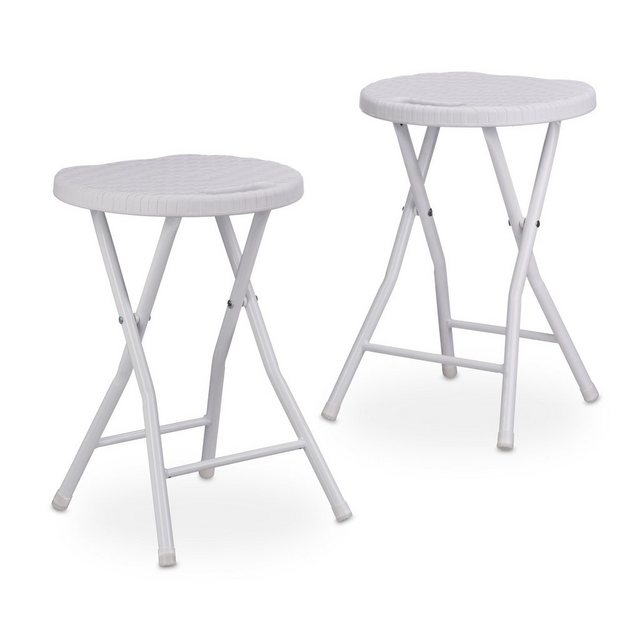 Bild von relaxdays Klapphocker BASTIAN weiß, H: 45,0 cm