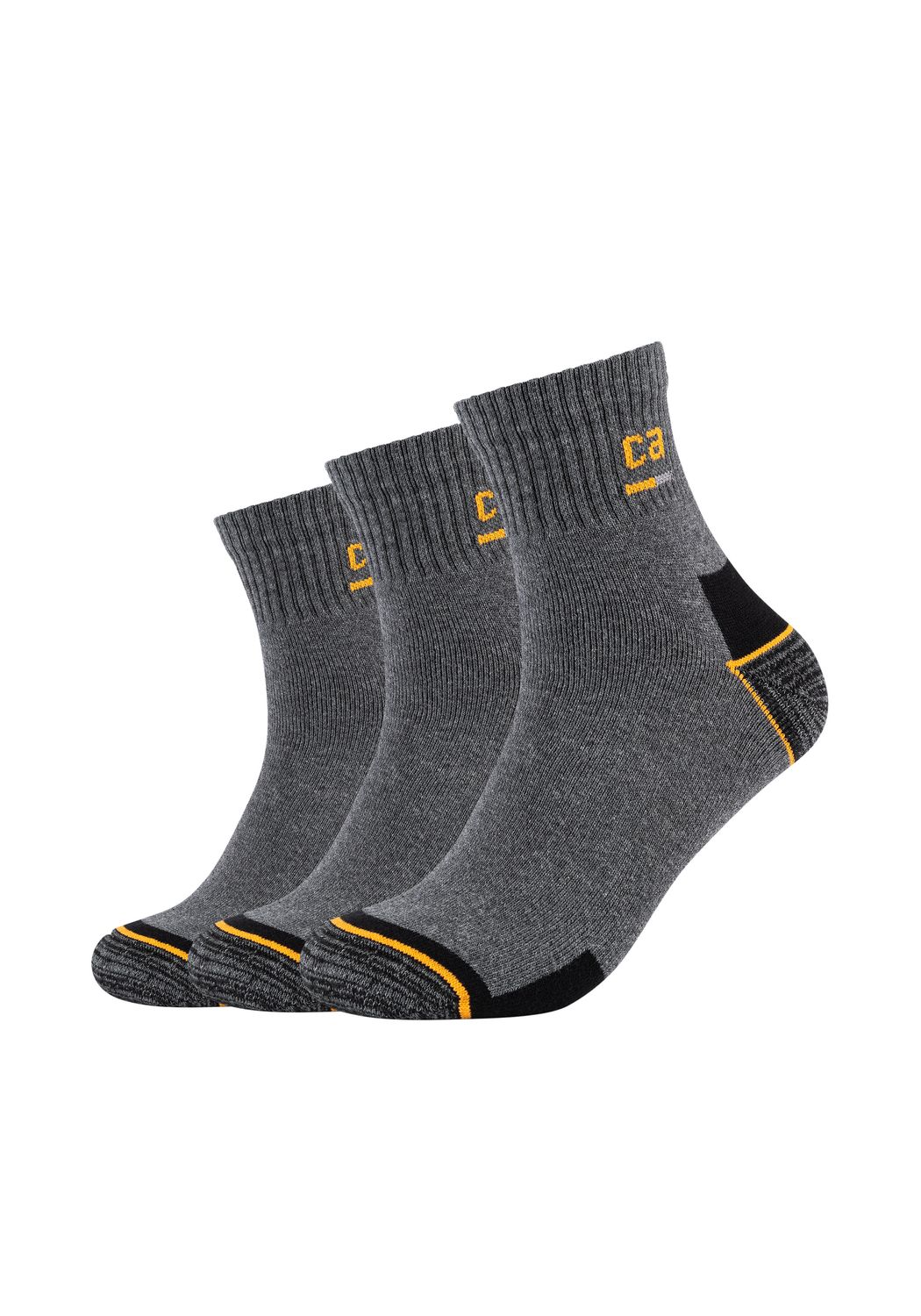 Bild von 3er Pack camano Work Quarter Socken 9700 - dark grey melange 47-49