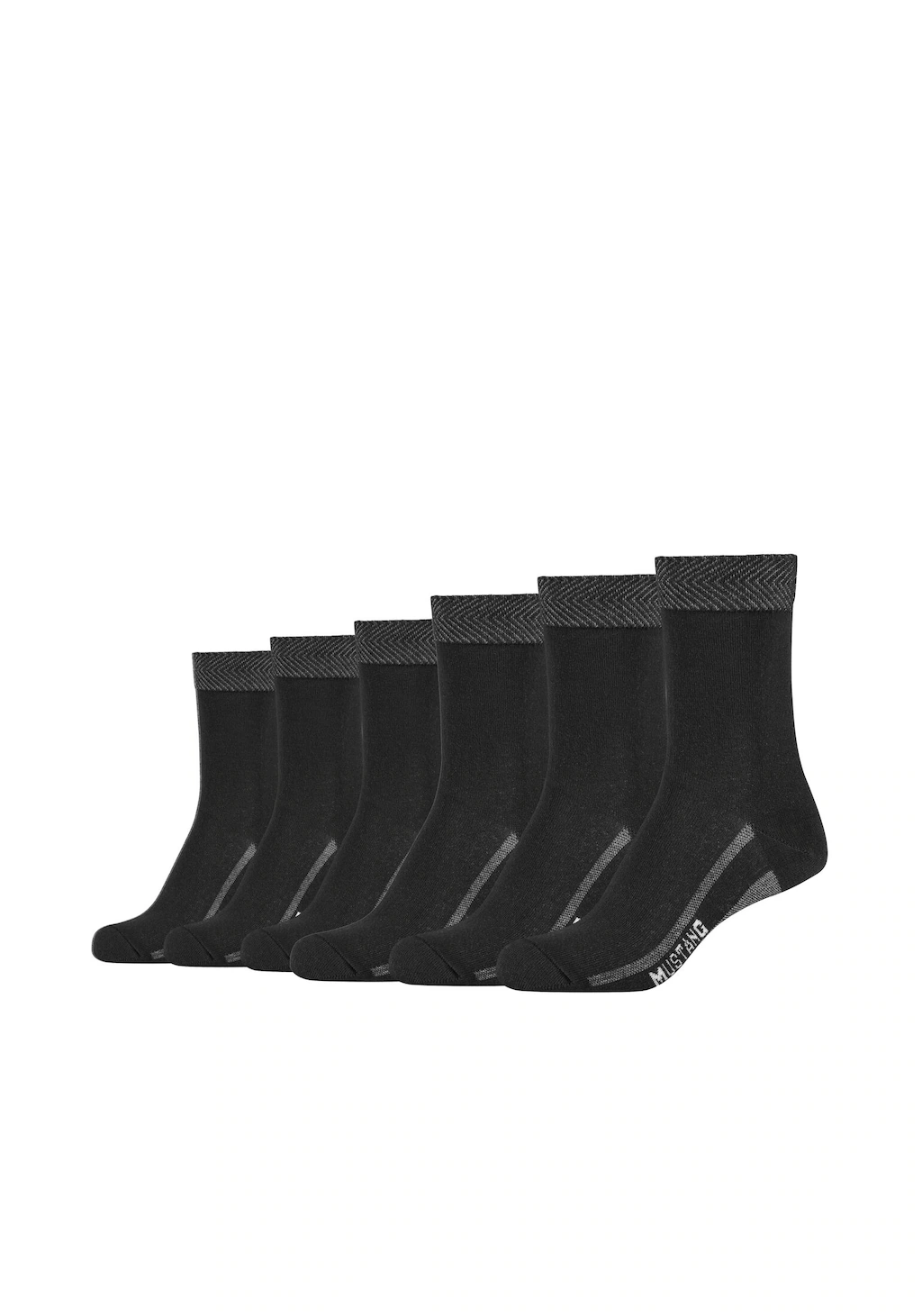Bild von Mustang Damen 6 Paar Socken aus organischem Baumwollmix -  Mittlere Wade schwarz