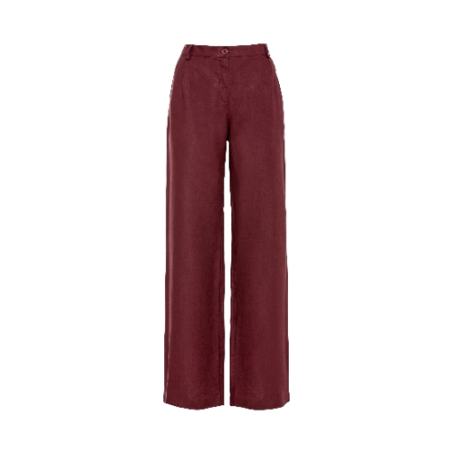 Bild von Leinenhose in Granat – Stilvoll und Bequem
