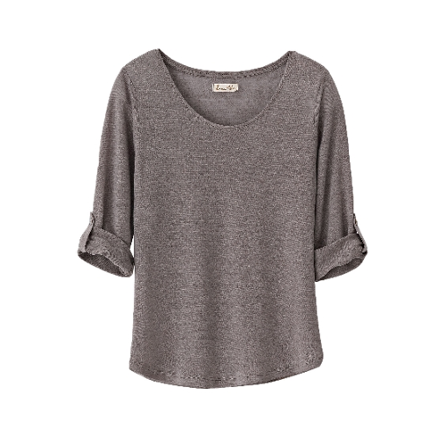 Bild von Leinenjersey-Shirt in Taupe – Ein lässiges Must-Have für jede Garderobe