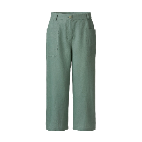 Bild von Elegante Leinenhose mit großen Taschen in Seegras