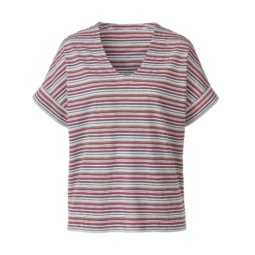 Bild von Ringelshirt mit V-Ausschnitt aus reiner Bio-Baumwolle