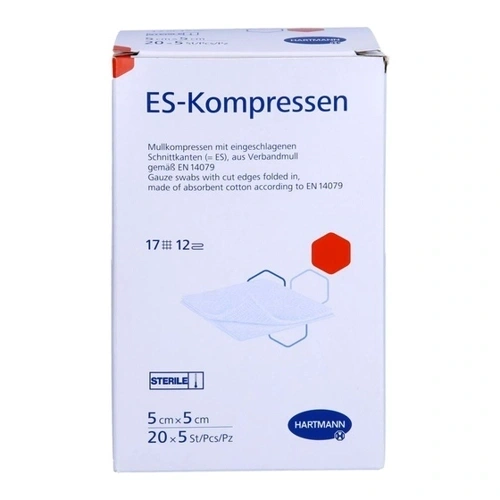 Bild von ES-KOMPRESSEN steril 5x5 cm 12fach Großpackung