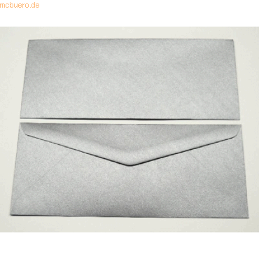 Bild von Blanke Briefhüllen Briefumschlag Briefumschläge 90x220mm 120g/qm gummiert VE=100 Stück glamour silber